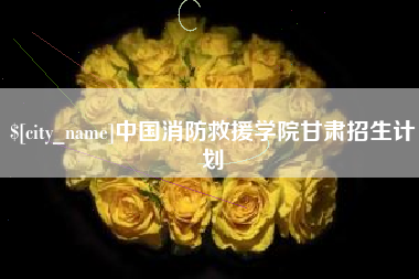 铜川中国消防救援学院甘肃招生计划