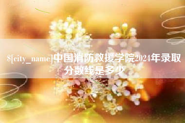 铜川中国消防救援学院2024年录取分数线是多少