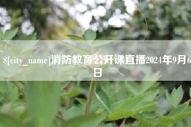 铜川消防教育公开课直播2024年9月6日