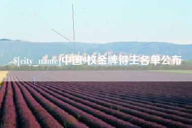 铜川中国9枚金牌得主名单公布