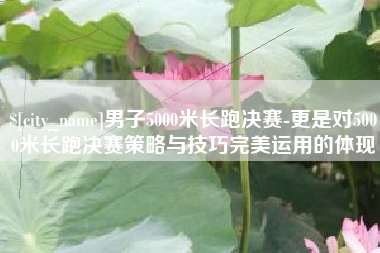 铜川男子5000米长跑决赛-更是对5000米长跑决赛策略与技巧完美运用的体现
