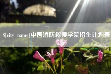 铜川中国消防救援学院招生计划表