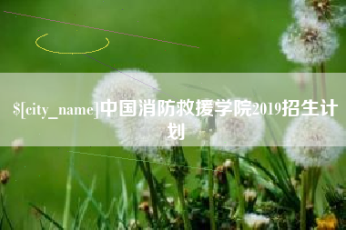 铜川中国消防救援学院2019招生计划